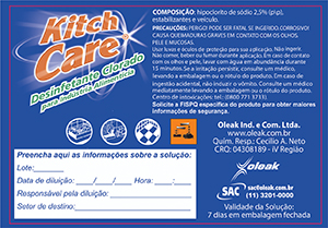 Desinfetante Clorado Kitch Care Etiqueta