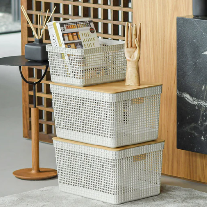 Cesto Org.grid Tampa Bambu Chumbu F 8 L